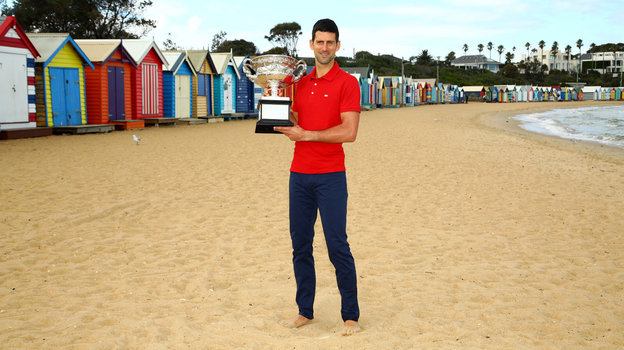 Новак Джокович на пляже Брайтон. Фото Getty Images Новак Джокович на пляже Брайтон. Фото Getty Images