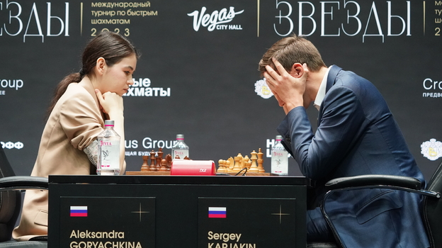 Александра Горячкина и Сергей Карякин. Фото Дмитрий Коротаев, Известия Александра Горячкина и Сергей Карякин. Фото Дмитрий Коротаев, Известия