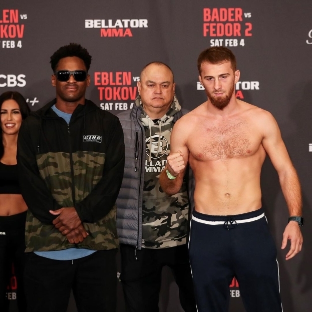 Мухаммед Берхамов (справа) и Лоренц Ларкин. Фото Bellator Мухаммед Берхамов (справа) и Лоренц Ларкин. Фото Bellator