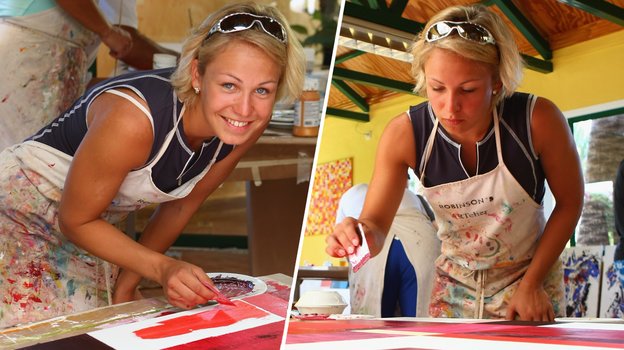 Магдалена Нойнер на рисовальном мастер-классе. Фото Getty Images Магдалена Нойнер на рисовальном мастер-классе. Фото Getty Images