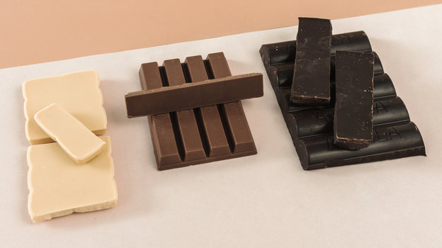 Белый, молочный и темный шоколад. Фото Freepik/freepik Белый, молочный и темный шоколад. Фото Freepik/freepik