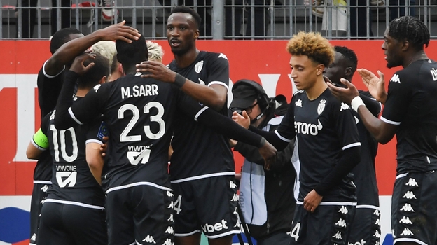 Игроки «Монако» радуются голу в ворота «Бреста». Фото AFP Игроки «Монако» радуются голу в ворота «Бреста». Фото AFP