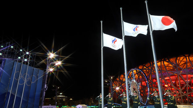 Флаги ОКР и Японии на Олимпиаде в Пекине