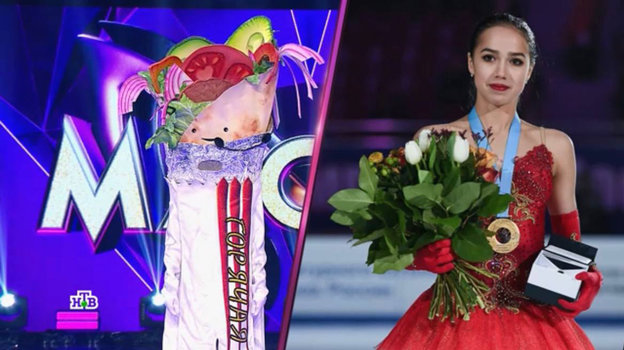 Евгению Медведеву в костюме шаурмы перепутали с Алиной Загитовой.