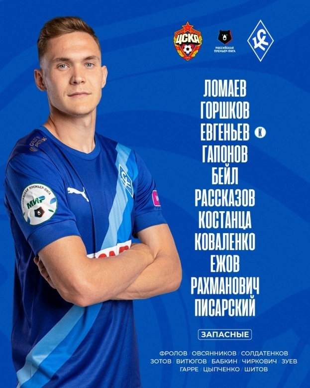 Состав «Крыльев Советов» на матч с ЦСКА.