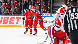 Хоккеисты ЦСКА в матче против «Локомотива»