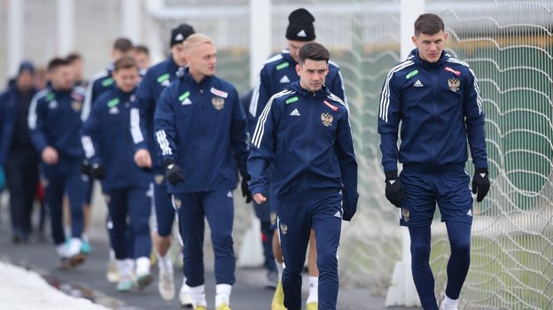Тренировка сборной России перед матчем с Ираном.