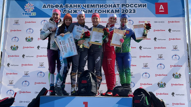 Призеры женского командного спринта чемпионата России.