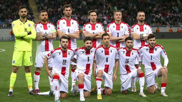 Футболисты сборной Грузии.