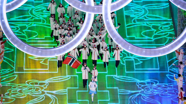 Команда Норвегии на церемонии открытия Олимпиады-2022