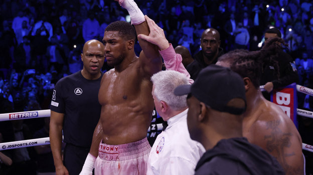 Энтони Джошуа после победы над Джермейном Франклином.