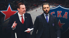Тренеры ЦСКА и СКА Сергей Федоров и Роман Ротенберг.