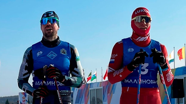 Сергей Устюгов и Александр Большунов. Лыжники Сергей Устюгов и Александр Большунов.