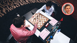 Шахматисты Ян Непомнящий и Дин Лижэнь.