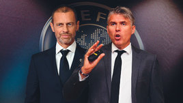 Президент УЕФА Александер Чеферин и председатель судейского комитета УЕФА Роберто Розетти.