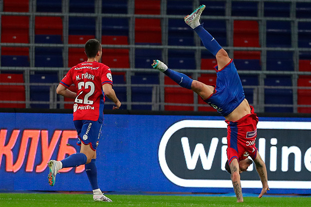 Радость Антона Заболотного после забитого мяча. Радость Антона Заболотного после забитого мяча.