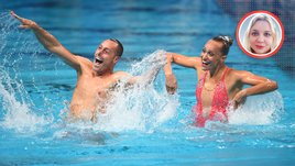 Синхронисты Билл Мэй и Кристина Джонс на ЧМ в Казани в 2015 году.