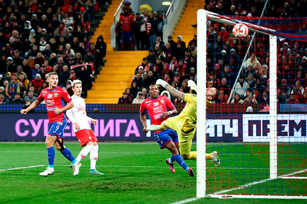 Гол Федора Чалова в ворота «Спартака». Гол Федора Чалова в ворота «Спартака».