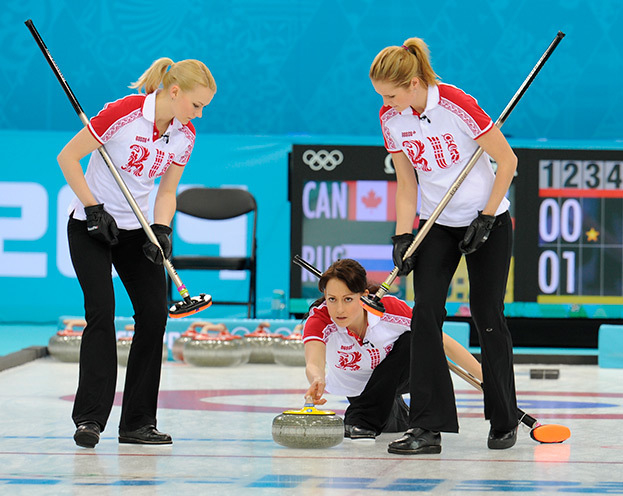 Екатерина Галкина (в центре) на Олимпиаде-2014 в Сочи. Екатерина Галкина на Олимпиаде-2014 в Сочи.