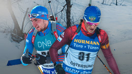 Биатлонисты Александр Логинов и Антон Бабиков.