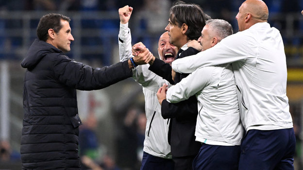 Тренерский штаб «Интера» после выхода в финал Лиги чемпионов.