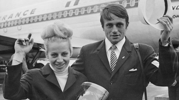 Гимнастка Вера Чаславска с мужем Йозефом Одложилом.