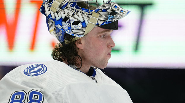 Андрей Василевский в первом матче серии «Тампы» и «Торонто» 18 апреля в Торонто.