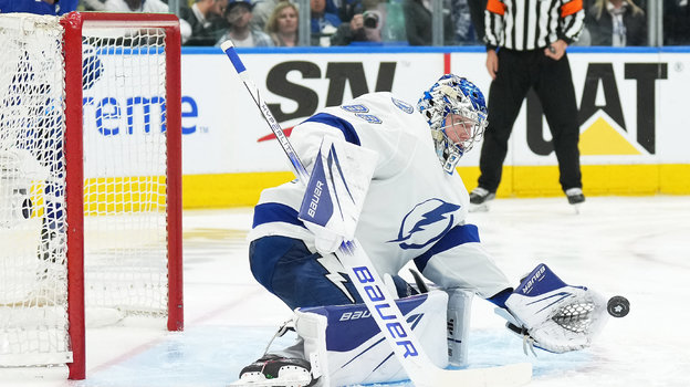 Андрей Василевский в пятом матче «Тампы» и «Торонто» 27 апреля в Торонто.