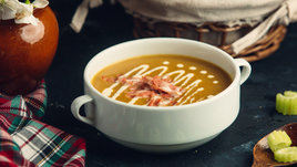 Картофельный суп с беконом и сливками