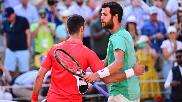Новак Джокович и Карен Хачанов. Теннисисты Новак Джокович и Карен Хачанов