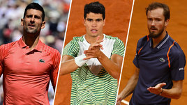 Теннисисты Новак Джокович, Карлос Алькарас, Даниил Медведев