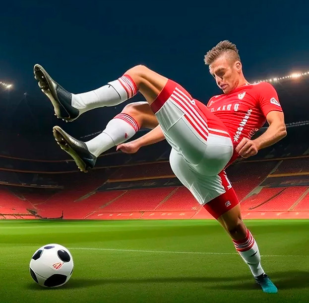 Так мог бы выглядеть голландский защитник ЦСКА Джан Лукас Штам. Да, с изборажением футболистов у нейросетей есть некоторые проблемы.