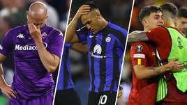 Футболисты «Фиорентины», «Интера» и «Ромы» после проигранных финалов