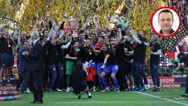 Футболисты ЦСКА на церемонии награждения Куюка России