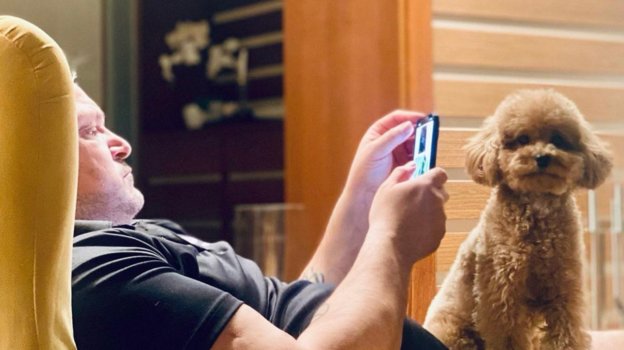 Вадим Евсеев с собакой.