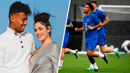 Футболист Бубакар Камара и его жена Корали Порровеккио.