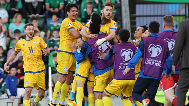 Футболисты сборной Казахстана.