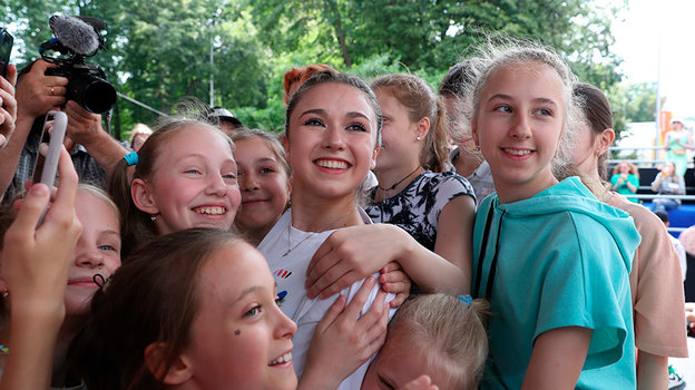 Камила Валиева. Фигуристка Камила Валиева на Дне московского спорта.