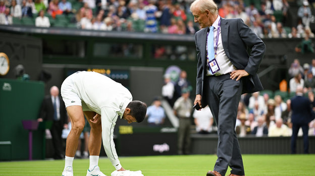Теннисист Новак Джокович на Уимблдоне.