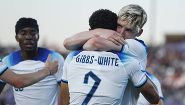 Игроки сборной Англии в четвертьфинале с Португалией.