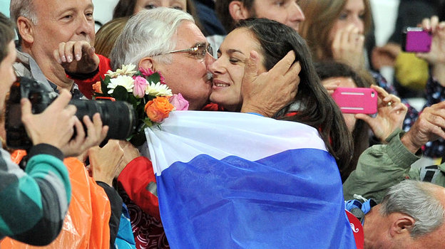 Евгений Трофимов и Елена Исинбаева.