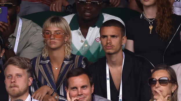 Сын Дэвида Бекхэма Ромео и его девушка Миа Риган на теннисном матче