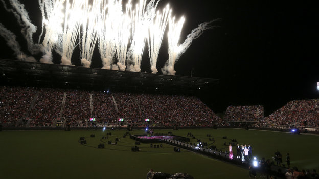 Салют после презентации Лионеля Месси