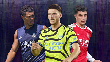 Деклан Райс (в центре), Джуд Беллингем (слева) и Кай Хаверц.