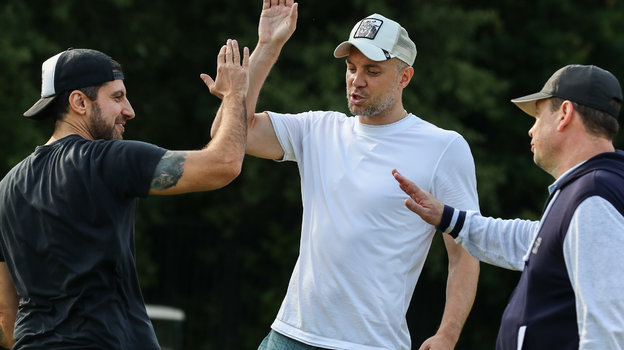 Амиран Сардаров, Артем Дзюба и Леонид Слуцкий