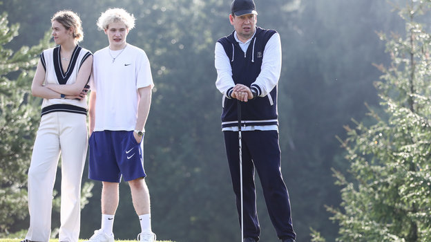 Леонид Слуцкий на поле для гольфа