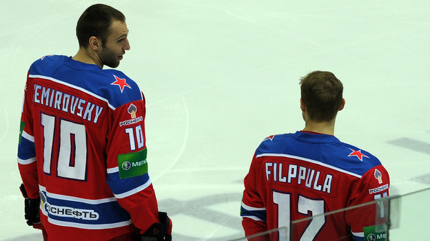 Дэвид Немировски (слева) во время выступления за ЦСКА.