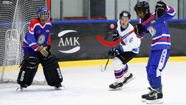 Матч по хоккею с мячом между Россией и сборной Индии