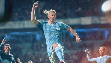 Нападающий «Манчестер Сити» Эрлин Холанн в EA Sports FC 24.