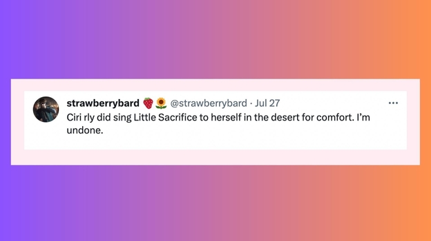 Цири действительно пела Little sacrifice самой себе в пустыне, чтобы утешиться. Я умираю от чувств. Цири действительно пела Little sacrifice самой себе в пустыне, чтобы утешиться. Я умираю от чувств.